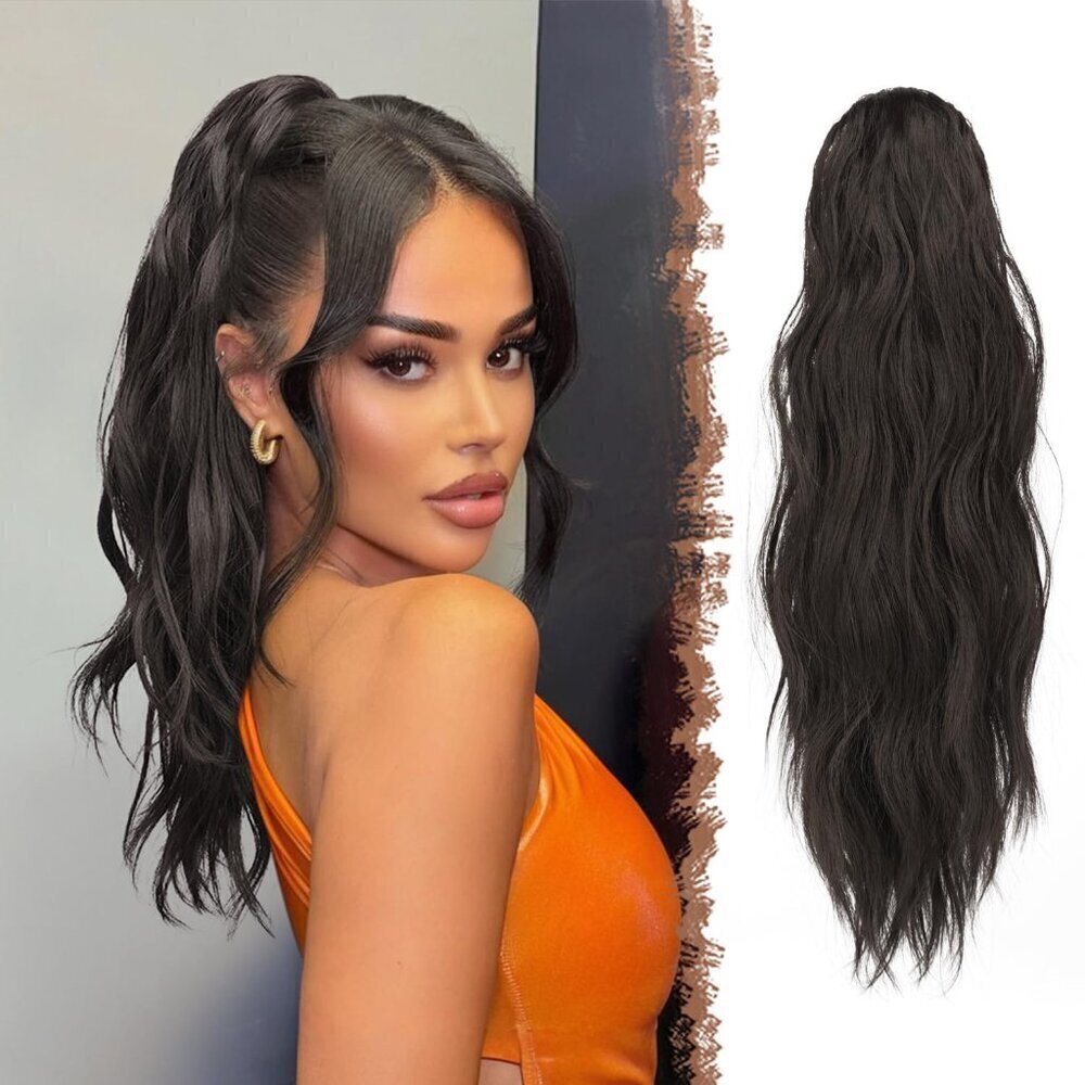 Ponytail Extensions, Long Claw Clip in Ponytail Hairpiece Synthetic Pony Tails H